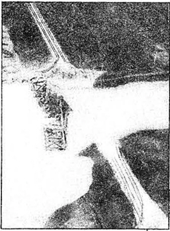 Company "A" bridge platoons started from scratch, as demonstrated in the aerial photo at top left.