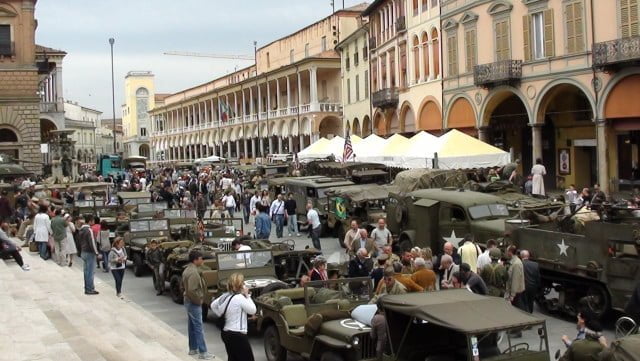 The Convoy of Liberation 2012 parked in Faenza (G).
