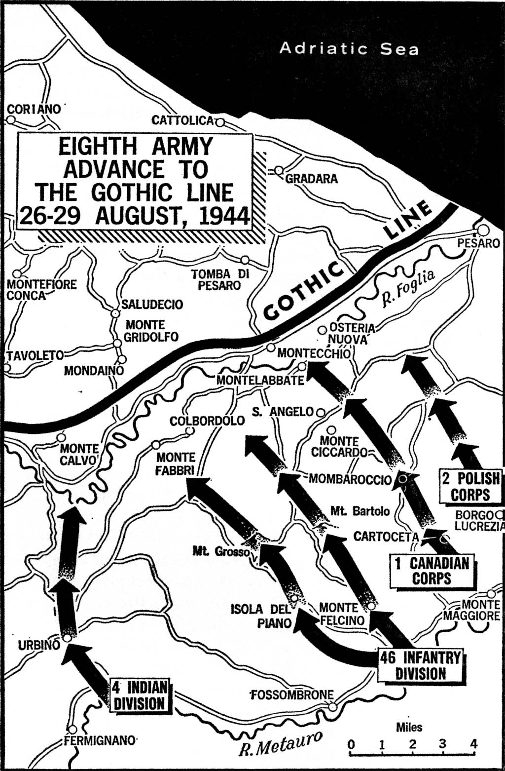 Approccio della 8a Armata Britannica alla Linea Gotica settore adriatico
